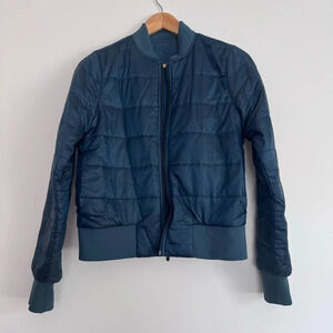 Lululemon Non-Stop water resistant Bomber Jacket in a teal green Size: